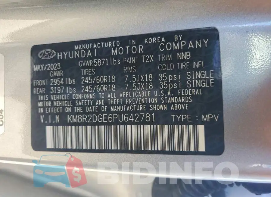 KM8R2DGE6PU642781 Photo# 13