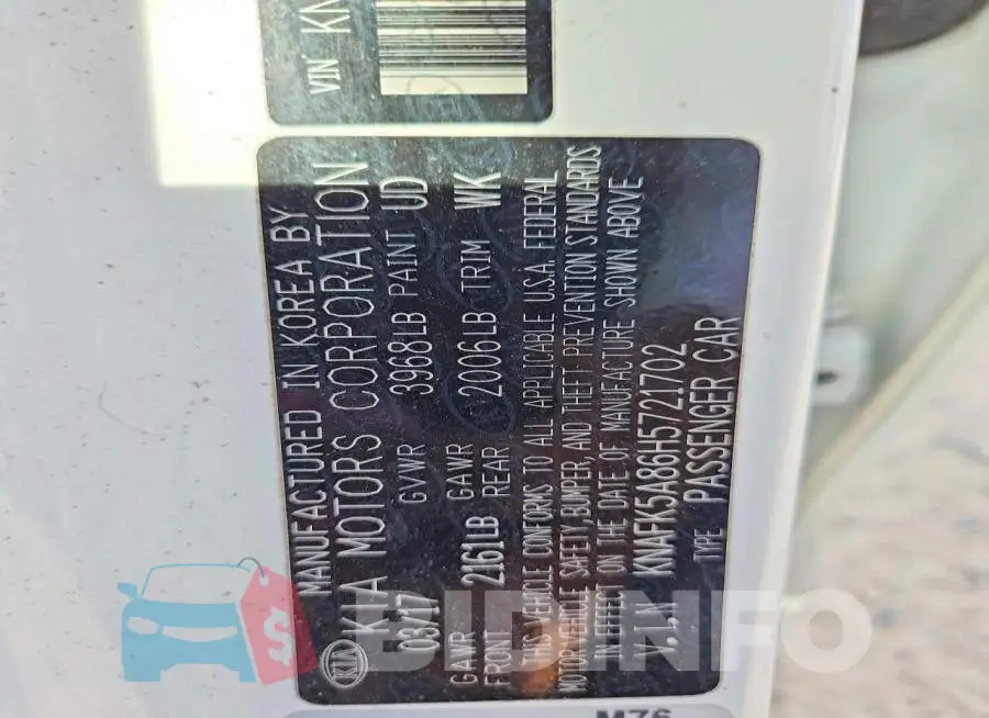 KNAFK5A86H5721702 Photo# 13