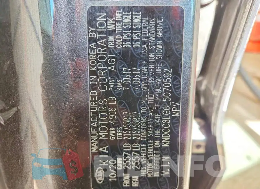 KNDCC3LG6L5070592 Photo# 14