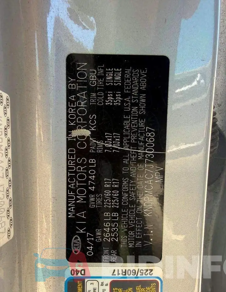 KNDPMCAC7J7300687 Photo# 10