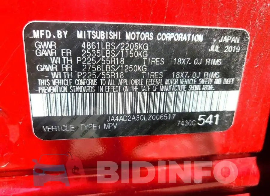 JA4AD2A30LZ006517 Photo# 12
