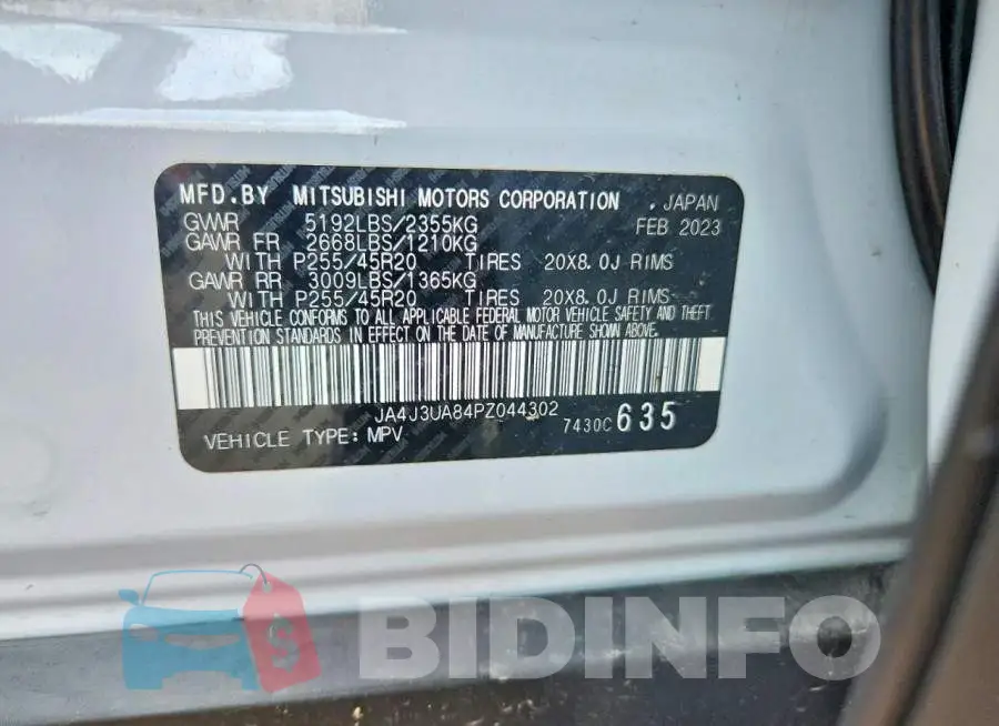 JA4J3UA84PZ044302 Photo# 12