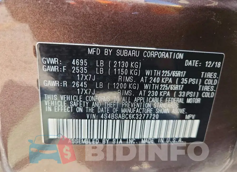 4S4BSABC6K3277720 Photo# 14