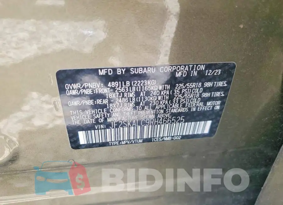 JF2SKALC9RH466525 Photo# 13