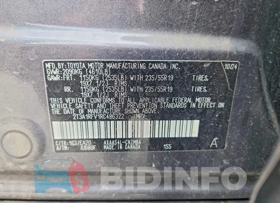 2T3A1RFV1RC486322 Photo# 13