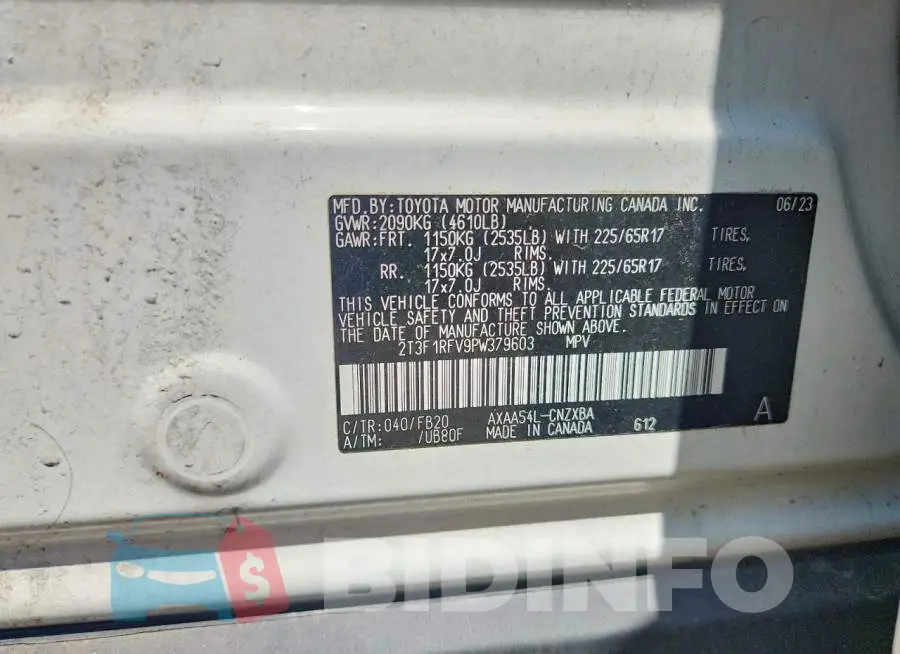 2T3F1RFV9PW379603 Photo# 12
