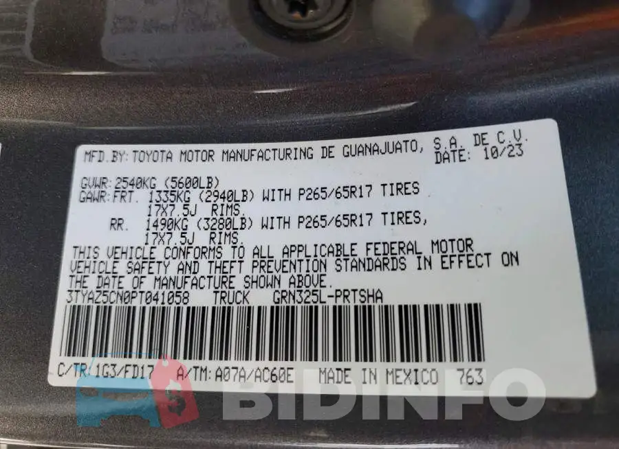 3TYAZ5CN0PT041058 Photo# 12