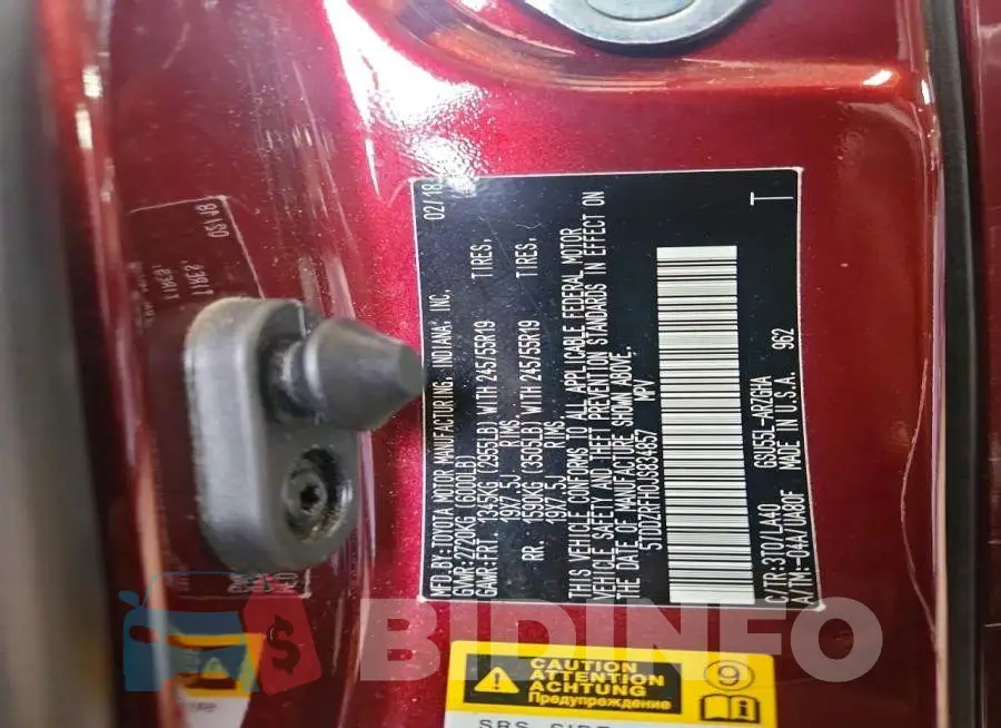 5TDDZRFH0JS834857 Photo# 13