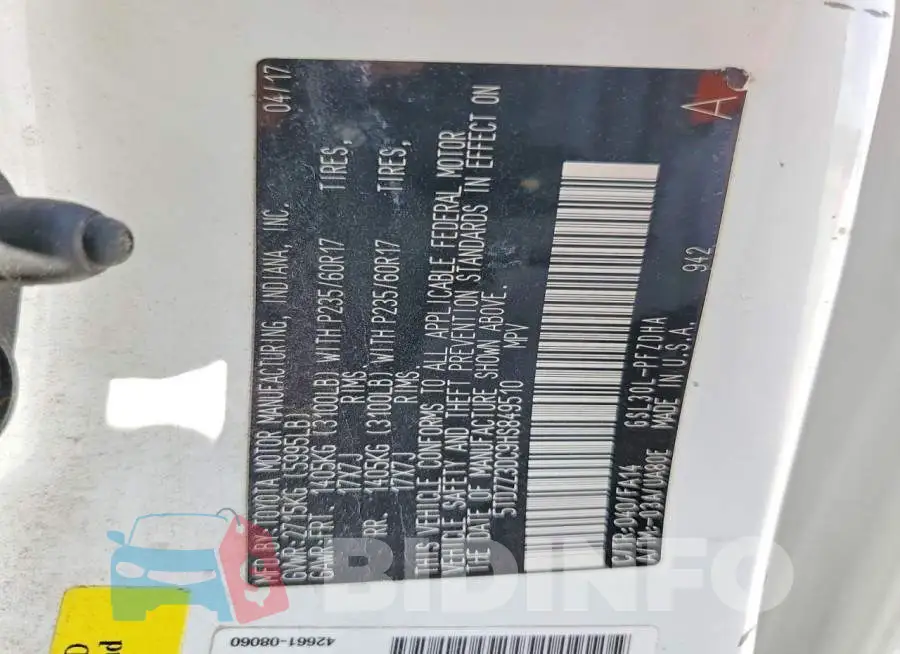 5TDZZ3DC9HS849510 Photo# 12