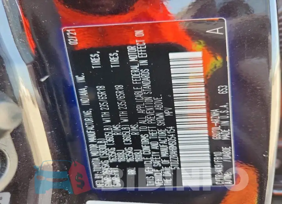 5TDZZRAH8MS054154 Photo# 13