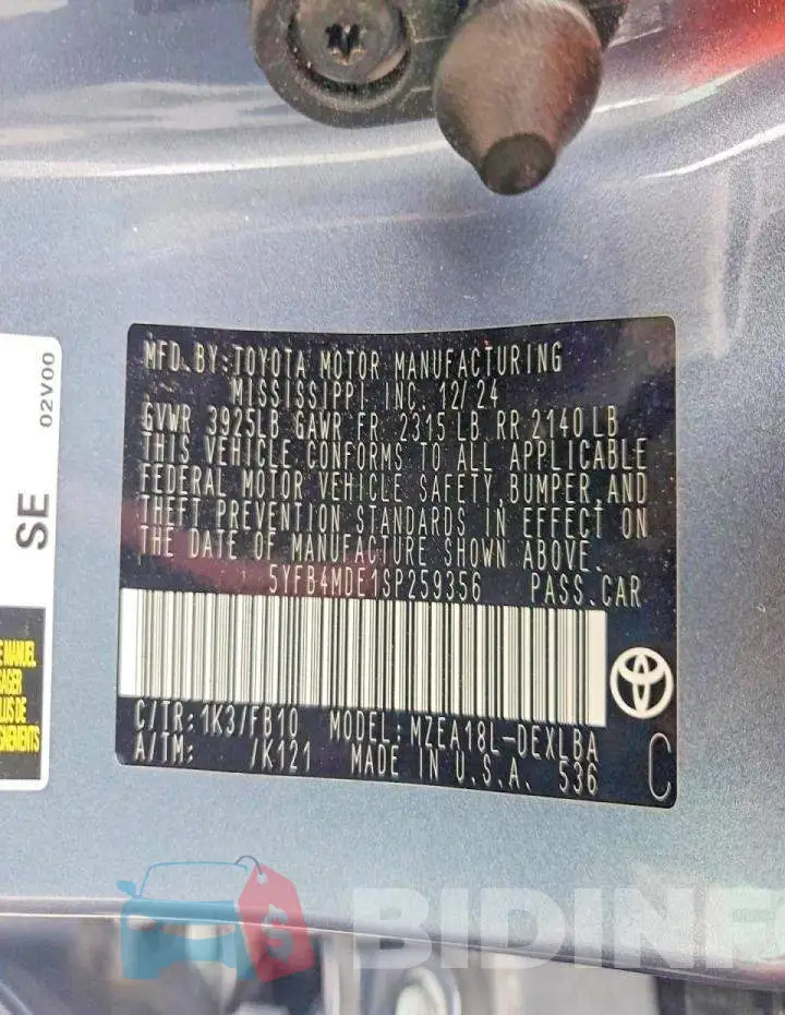 5YFB4MDE1SP259356 Photo# 12