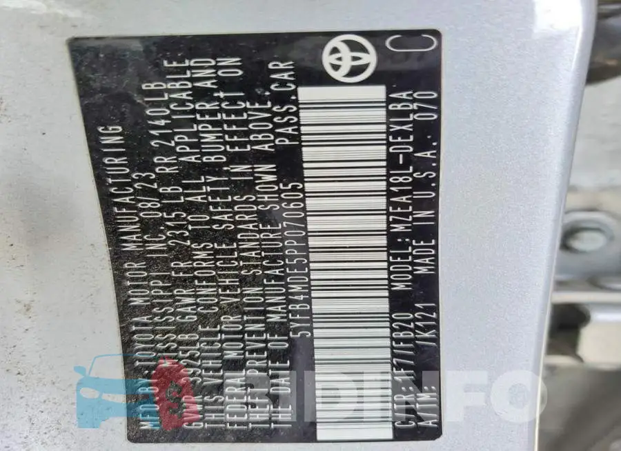 5YFB4MDE5PP070605 Photo# 12