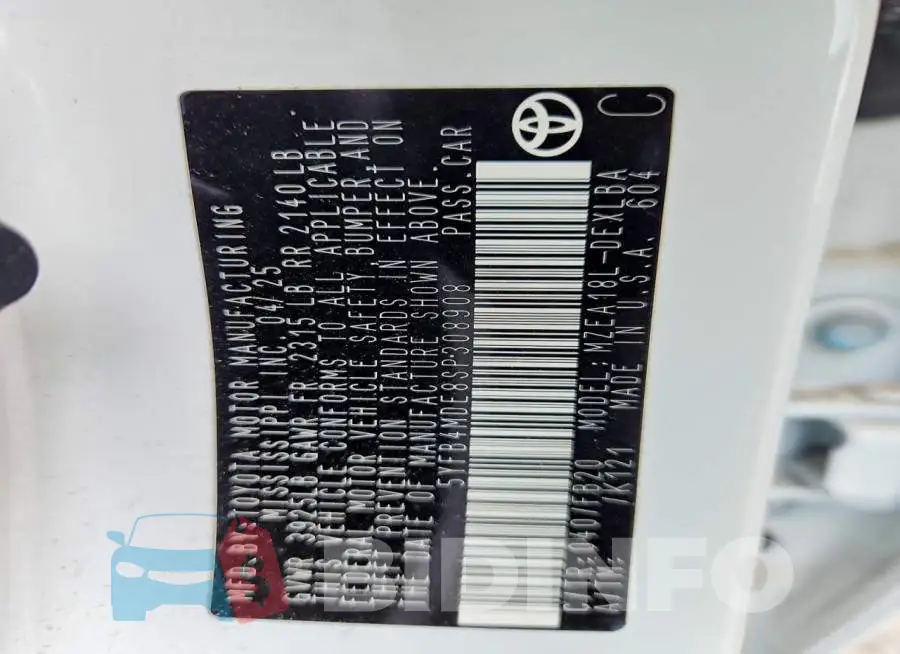 5YFB4MDE8SP308908 Photo# 12