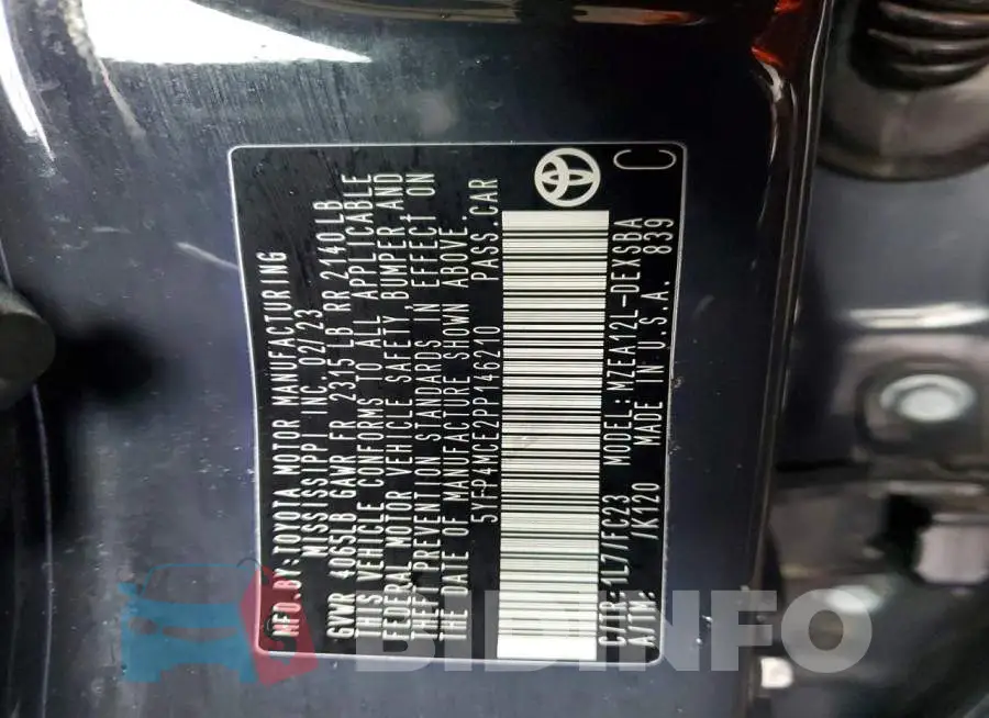 5YFP4MCE2PP146210 Photo# 13