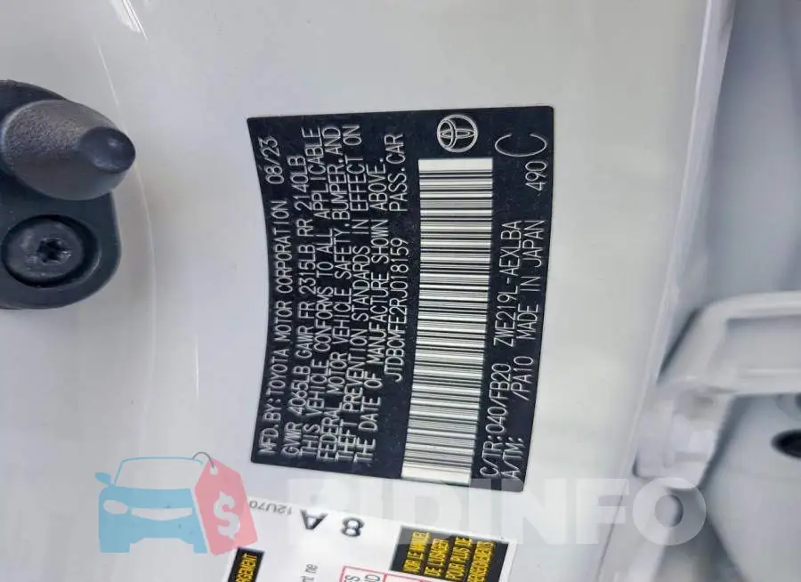 JTDBCMFE2RJ018159 Photo# 12