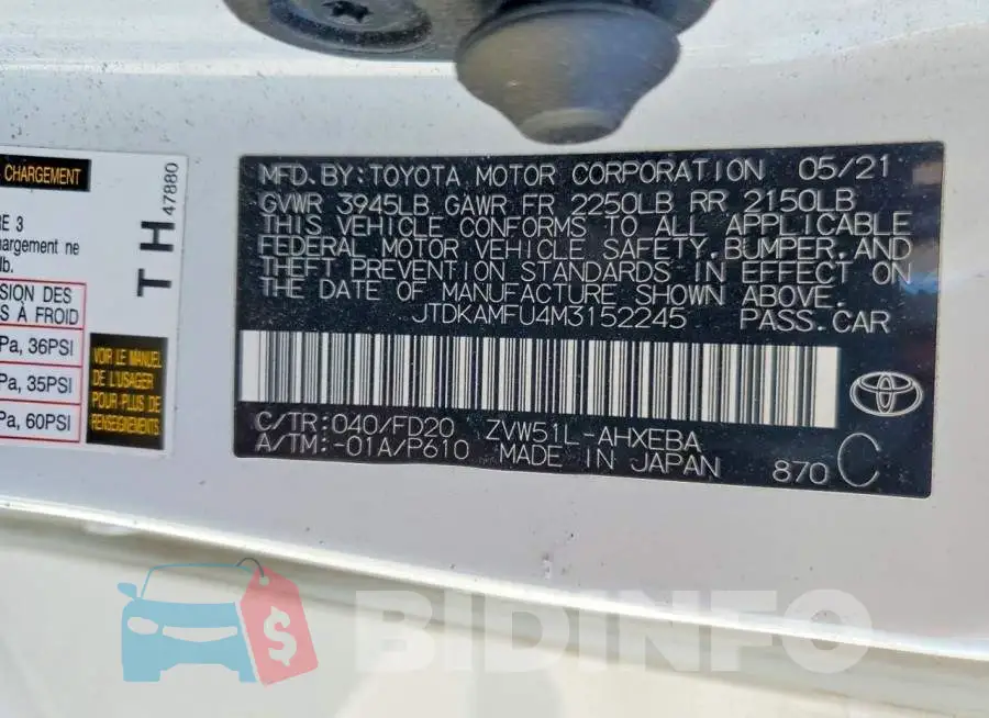 JTDKAMFU4M3152245 Photo# 12
