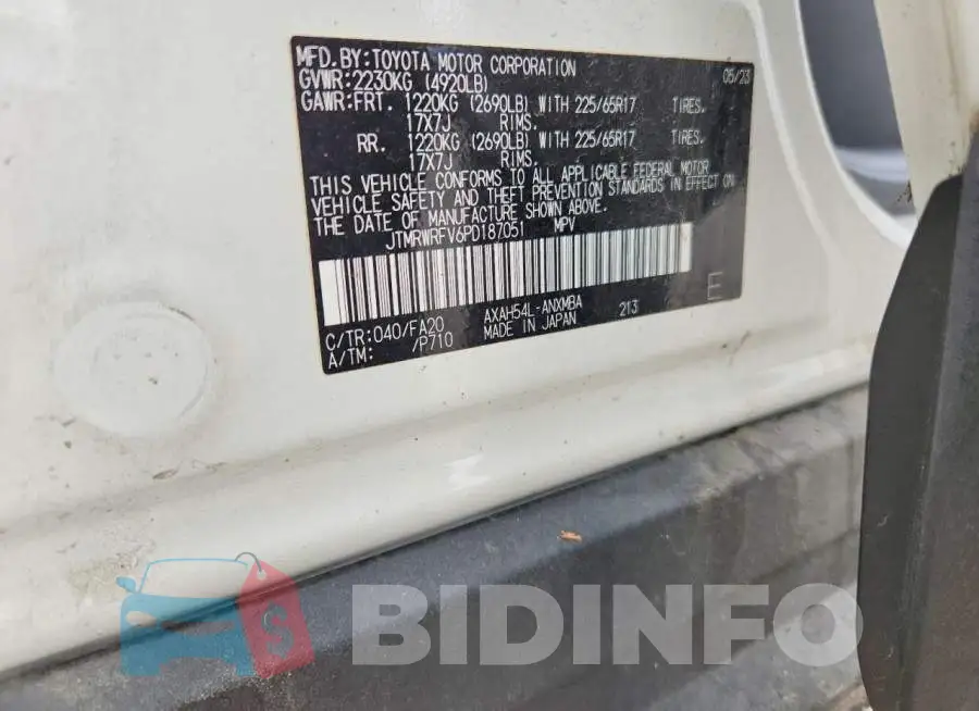 JTMRWRFV6PD187051 Photo# 12