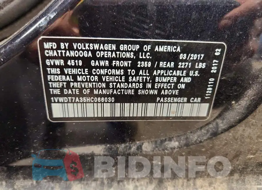 1VWDT7A35HC066030 Photo# 13