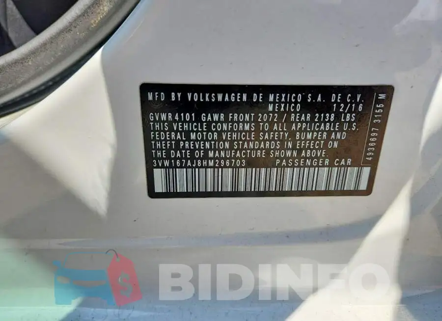 3VW167AJ8HM296703 Photo# 13