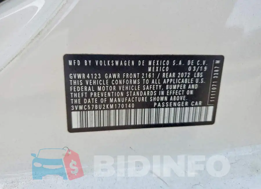 3VWC57BU2KM170140 Photo# 13