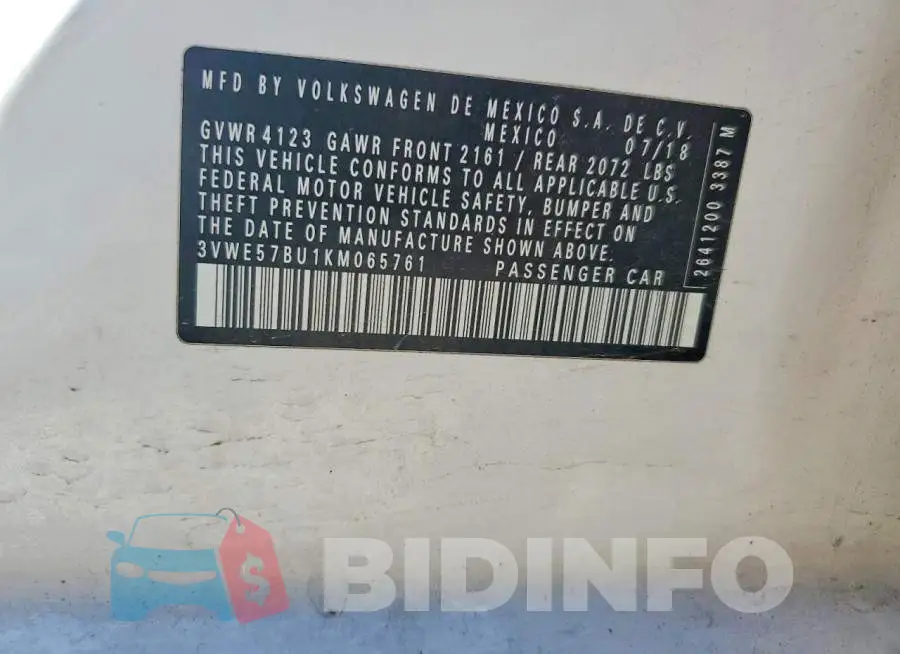 3VWE57BU1KM065761 Photo# 12