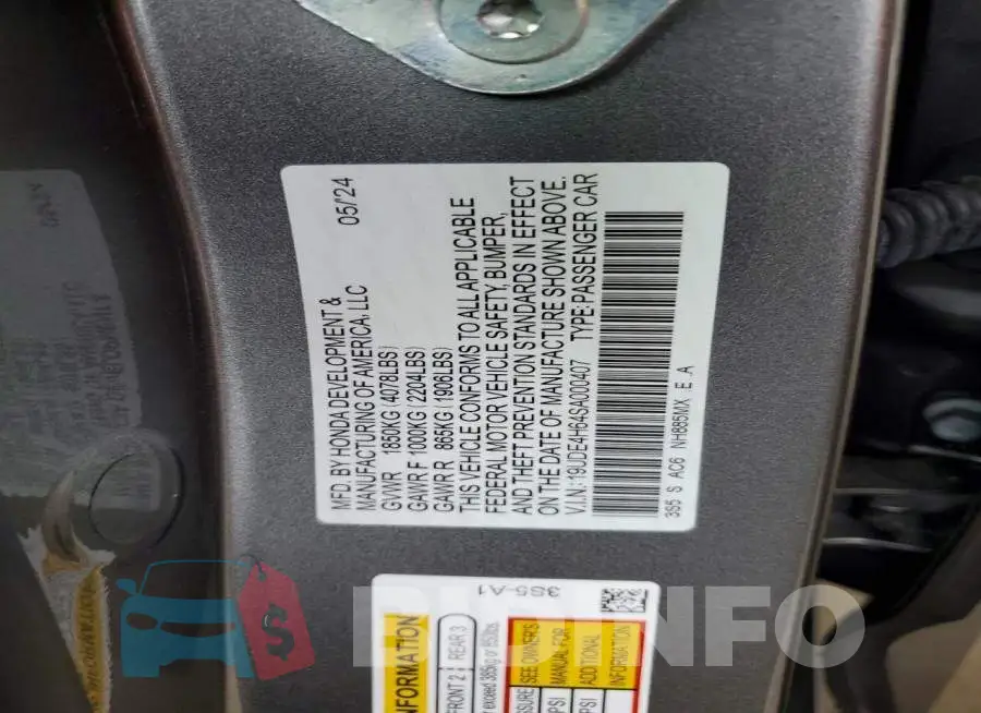 19UDE4H64SA000407 Photo# 12
