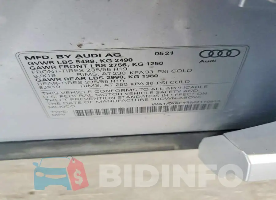 WA1AAAFY4M2110915 Photo# 14