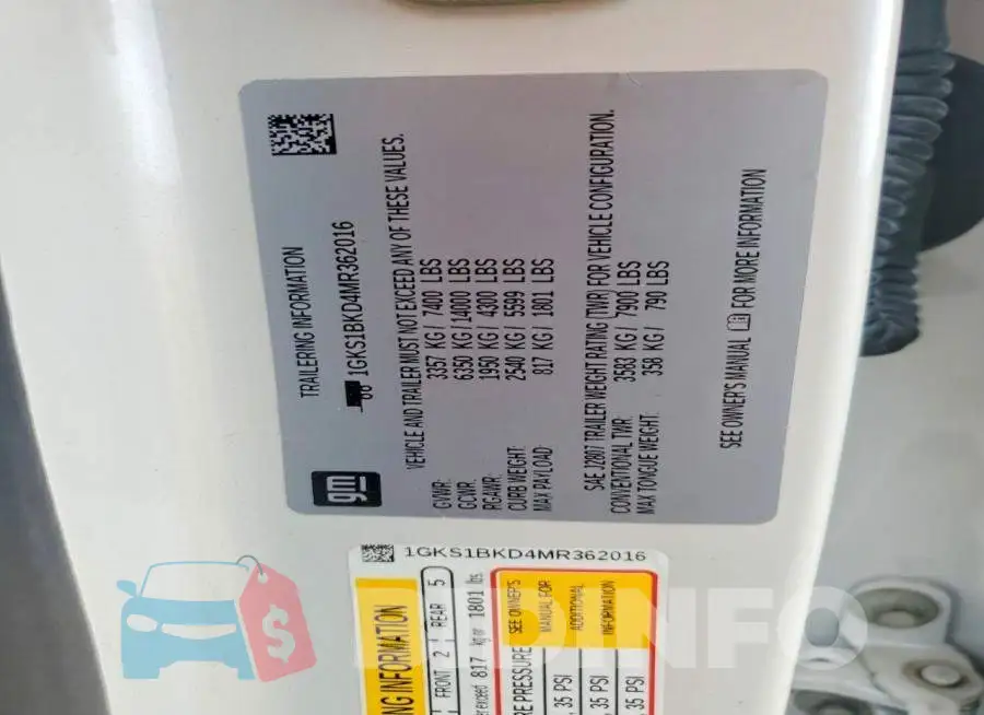 1GKS1BKD4MR362016 Photo# 12