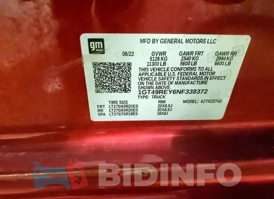 1GT49REY6NF338372 Photo# 12