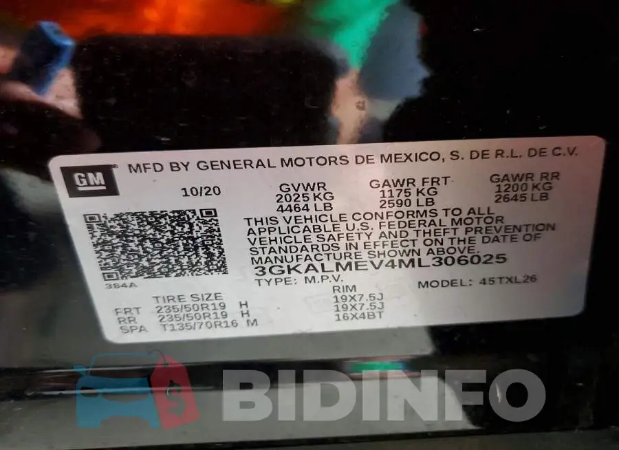 3GKALMEV4ML306025 Photo# 13