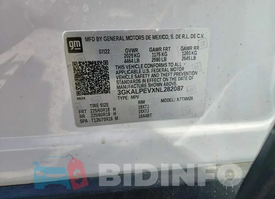 3GKALPEVXNL282087 Photo# 13
