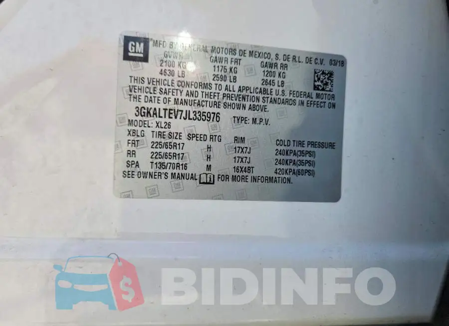 3GKALTEV7JL335976 Photo# 13