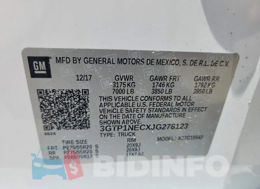 3GTP1NECXJG278123 Photo# 12