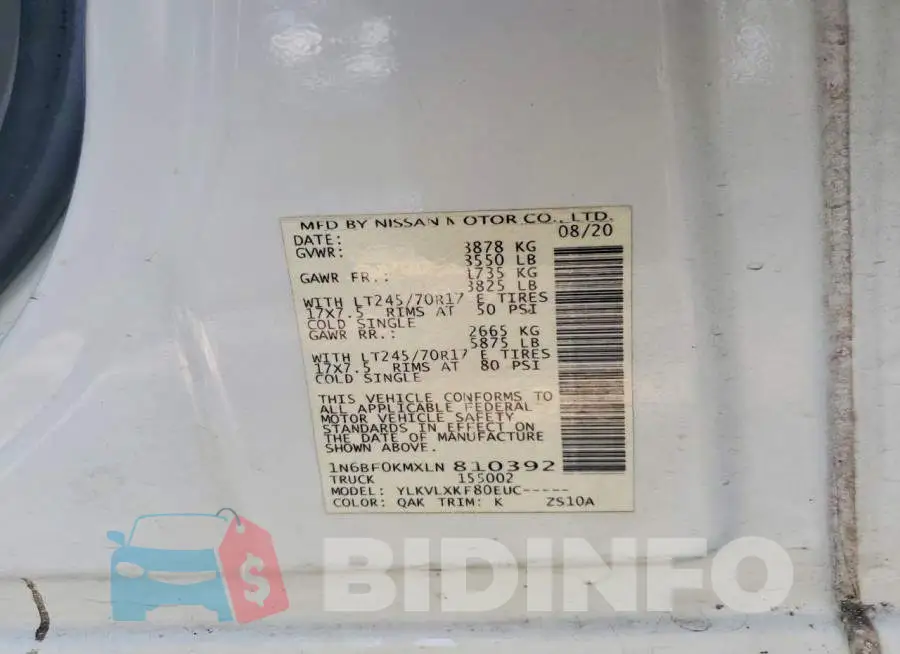 1N6BF0KMXLN810392 Photo# 13