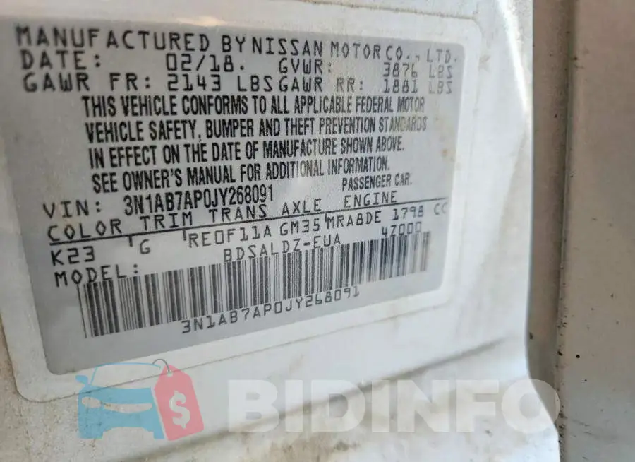 3N1AB7AP0JY268091 Photo# 12