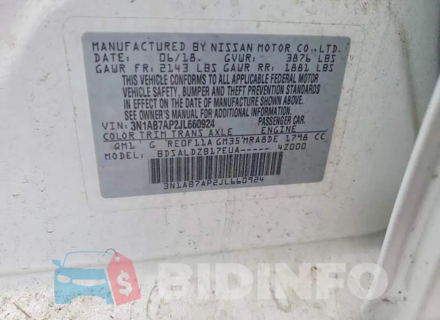 3N1AB7AP2JL660924 Photo# 12