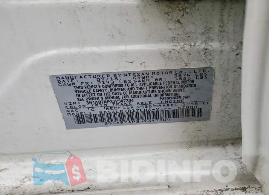 3N1AB7AP3JY347304 Photo# 13