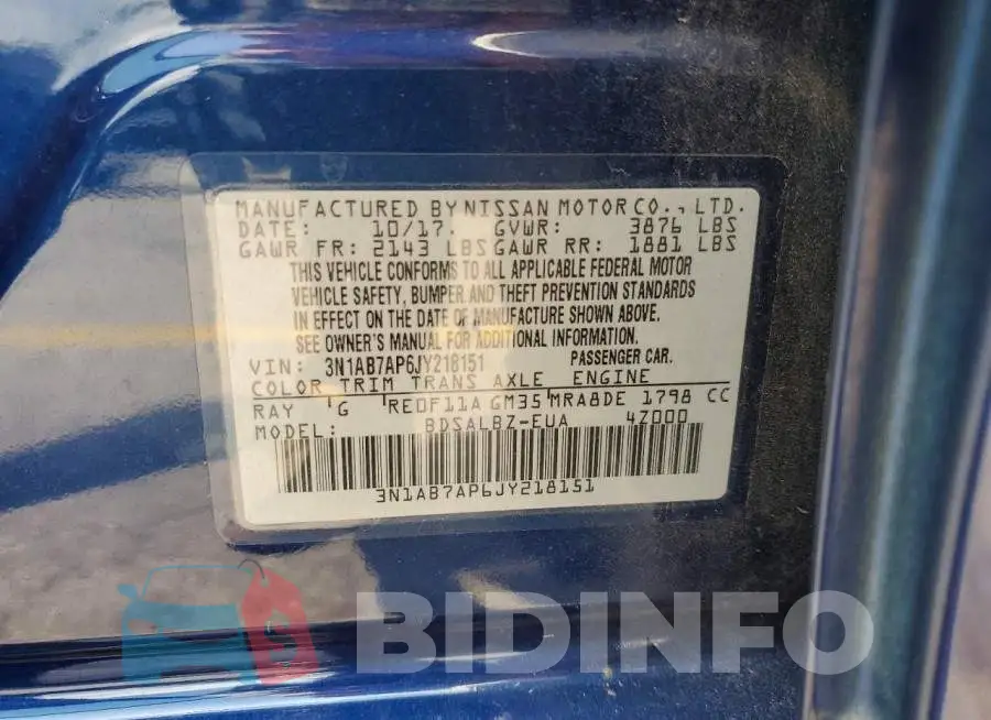 3N1AB7AP6JY218151 Photo# 13