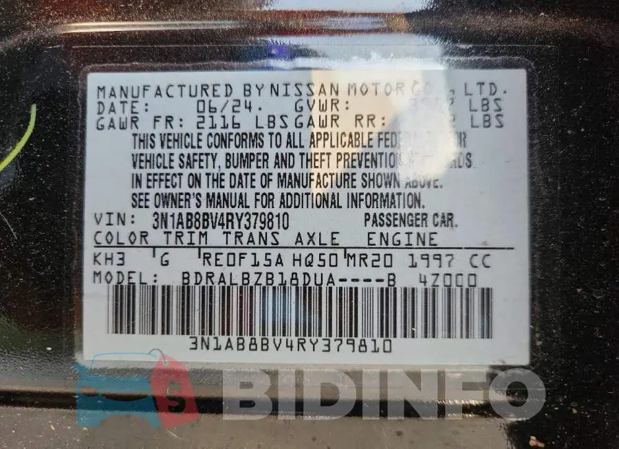 3N1AB8BV4RY379810 Photo# 12