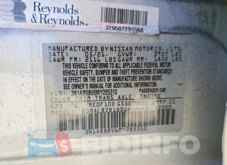 3N1AB8BV6MY285310 Photo# 12