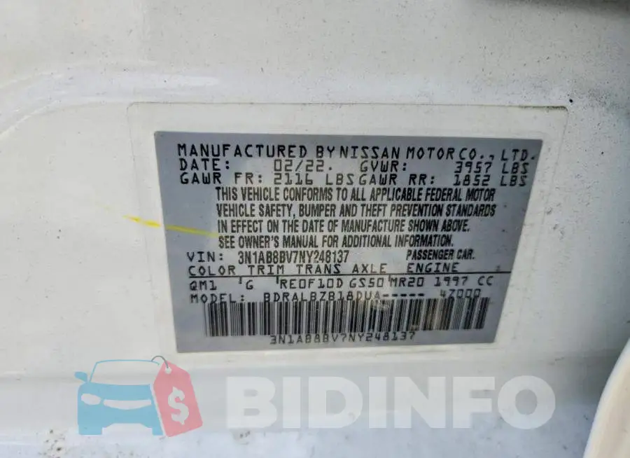 3N1AB8BV7NY248137 Photo# 13