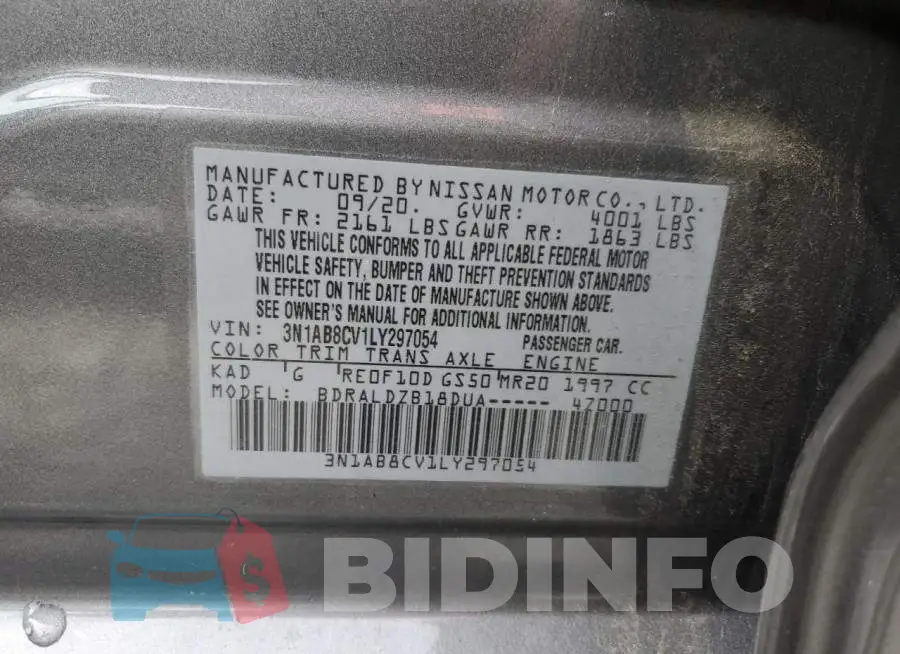 3N1AB8CV1LY297054 Photo# 13