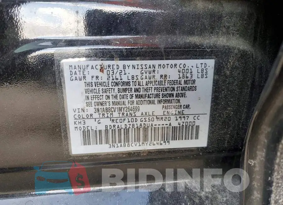 3N1AB8CV1MY264699 Photo# 12