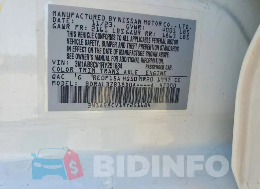 3N1AB8CV1RY251684 Photo# 12