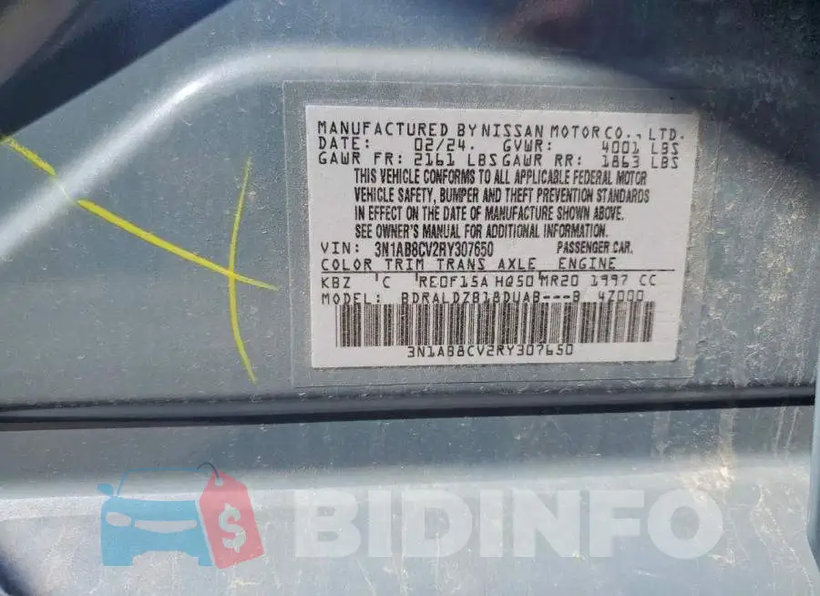 3N1AB8CV2RY307650 Photo# 13