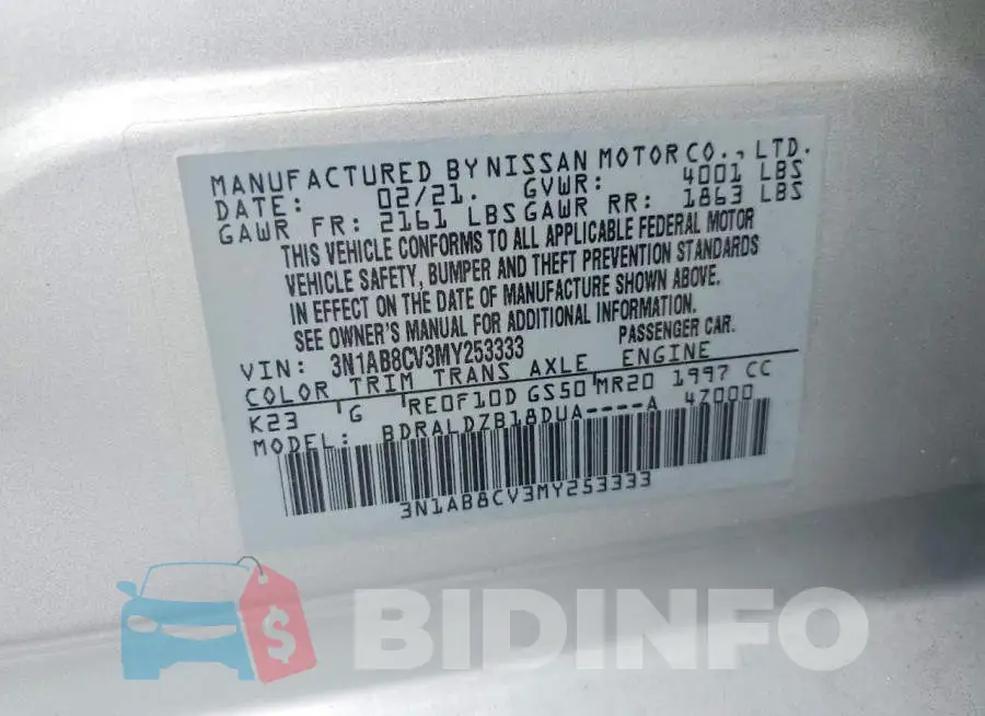 3N1AB8CV3MY253333 Photo# 12
