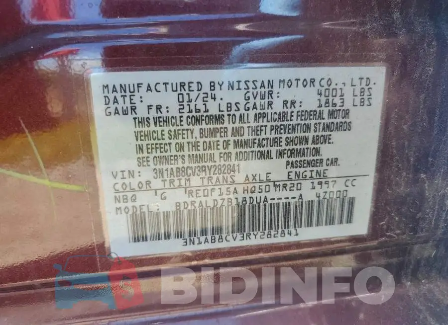 3N1AB8CV3RY282841 Photo# 12