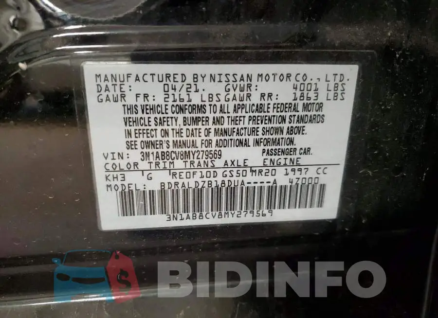3N1AB8CV8MY279569 Photo# 12