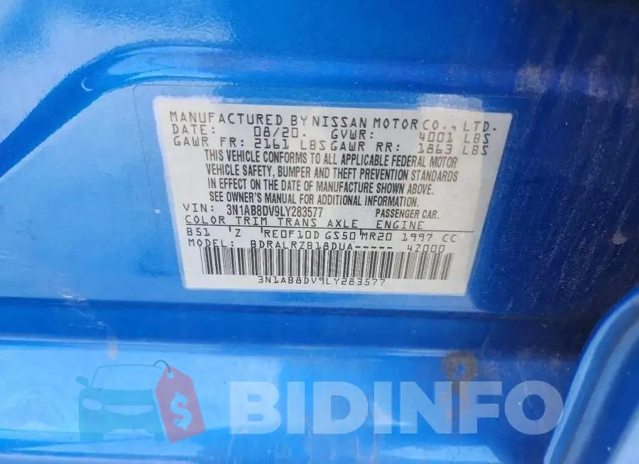 3N1AB8DV9LY283577 Photo# 12