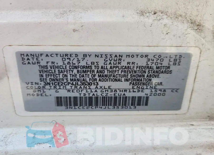 3N1CE2CP4JL353013 Photo# 12
